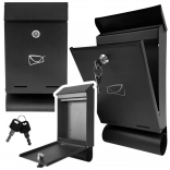 Poštová schránka z pozinkovanej ocele s tubusom na noviny, čierna 32,5 × 22,5 × 9,5 cm