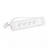 Predlžovací kábel rohový 4x zásuvka s uzemnením 1m biely