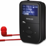 mp3 prehrávač sencor 8 gb s micro sd, fm rádiom a klipom