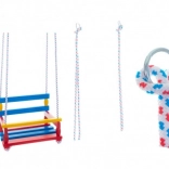 Farebná drevená hojdačka 38 × 30 cm, nosnosť 80 kg