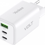 Sieťová nabíjačka VOLT 65 W GaN, 3× USB (2× USB‑C + 1× USB‑A) s Power Delivery 3.0 a QC 4.0