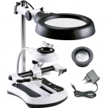 Spájkovacia stanica s treťou rukou a lupou s LED osvetlením