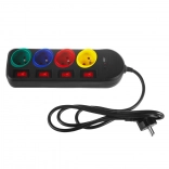 Predlžovací prepäťový lištový rozvod MACLEAN 4 zásuvky s vypínačmi a USB-A/USB-C 1,5 m