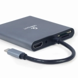 USB‑C hub 6v1 s HDMI, VGA, USB 3.0, čítačkou kariet, audio a Power Delivery