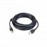 Predlžovací kábel USB 2.0 AM–AF 1,8 m s feritovým filtrom, čierny