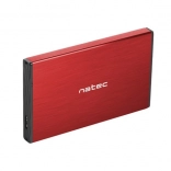Externý kovový 2,5" box na disk NATEC Rhino GO USB 3.0, červený