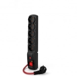 Predlžovací prepäťový chránič ACAR F5 Power, 5 zásuviek, 10 m, 16 A, čierna