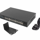 Switch LANBERG 24-portový Gigabitový PoE+ s 2xGB a 2xSFP pre rack 19''