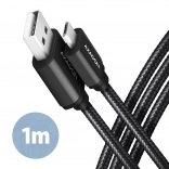 Kabel MicroUSB AXAGON BUMM-AM10AB 1m 2.4A
