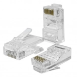 Modulárne konektory RJ45 CAT6 UTP, pozlátené kontakty, 100 ks