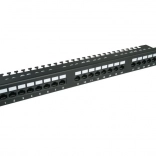 Patch panel UTP kat. 6, 24 portov, LSA s policou, 1U