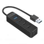 Orico USB hub 1× USB 3.0 a 3× USB 2.0, čierny