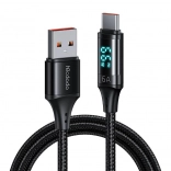 Kábel USB na USB-C s displejom Mcdodo, 66W, 6A, 1,2 m čierny