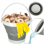 Skladací silikónové vedro 10 L šedé