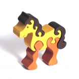 Fauna drevené vkladačné puzzle kôň hnedý