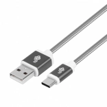 Pletený USB–USB‑C kábel 1,5 m, sivý
