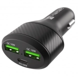 Autonabíjačka NATEC Coney 2× USB a 1× USB‑C s rýchlym nabíjaním 84 W