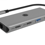 USB‑C dokovacia stanica 9v1 s 2× HDMI 4K/60 Hz, 3× USB, 100W Power Delivery, Gigabit LAN a čítačkou kariet