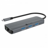 Stolová dokovacia stanica 6v1 s HDMI, USB, PD a LAN