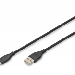 Silikónový kábel USB-A na USB-C, USB 2.0 60W, 2m čierny