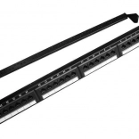Patch panel 24 portov 1U 19'' Cat.6 s organizáciou káblov, čierny