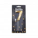 Párty sviečka číslo 7 zlatá