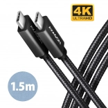 AXAGON BUCM32 USB‑C kábel 3.2 Gen 2x2 20 Gb/s, 4K/60 Hz, PD 100 W, 1,5 m, opletený
