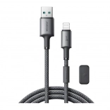 Joyroom magnetický USB–Lightning kábel 1,2 m, 3A, sivý