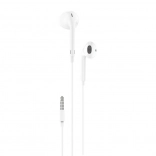 Drôtové slúchadlá do uší FONENG s 3,5 mm jackom a mikrofónom – biele