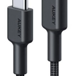 aukey usb‑c na usb‑c kábel 0,9 m s nylonovým opletením, 60 W PD, 3 A, čierny
